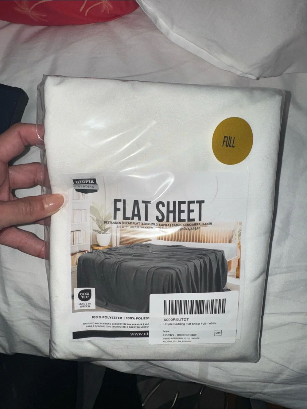 Full Size Flat Sheet Only, Ultra Soft & Breathable Hotel Sheets, White Hotel Bed